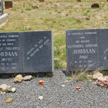 JORDAAN Rudolf Phllippus 1933-1993 &amp; Catharina Adriana 1946-1997