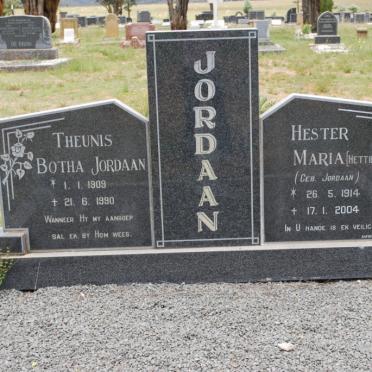 JORDAAN Theunis Botha 1909-1990 &amp; Hester Maria JORDAAN 1914-2004