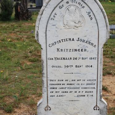 KRITZINGER Christiena Johanna nee WAGENAAR 1847-1914