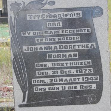 NORMAN Johanna Dorethea nee OOSTHUIZEN 1873-1942