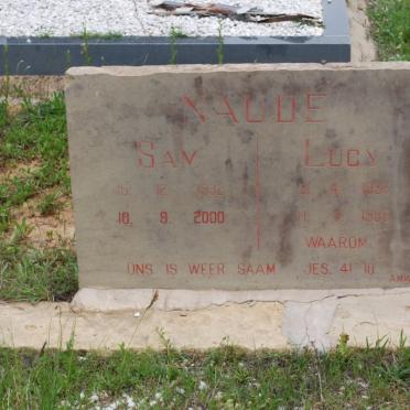 NAUDE Sam 1932-2000 &amp; Lucy 1936-1996