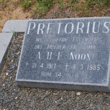 PRETORUIS A.H.F. 1917-1985