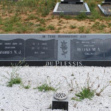 PLESSIS Andries N.J., du 1900-1978 &amp; Helena M.A. 1906-1985