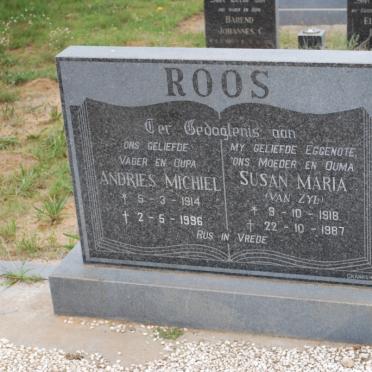 ROOS Andries Michiel 1914-1996 &amp; Susan Maria VAN ZYL 1918-1987