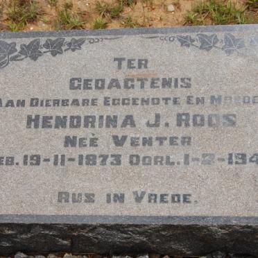 ROOS Hendrina J. nee VENTER 1873-1941