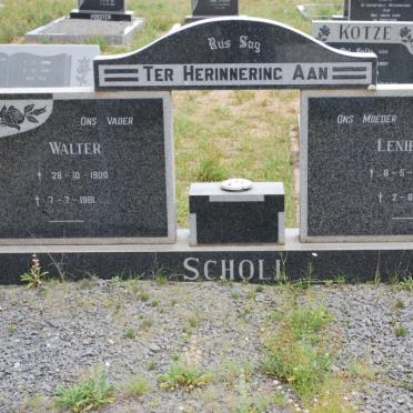 SCHOLK Walter 1900-1981 &amp; Lenie 1904-1980
