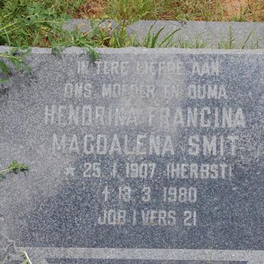 SMIT Hendrina Francina Magdalena  nee HERBST 1907-1980