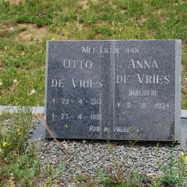 VRIES Otto, de1913-1991 &amp; Anna KRUGER 1924-