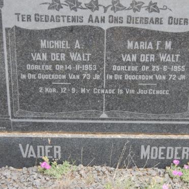 WALT Michiel A., van der -1953 &amp; Maria F.M. -1955