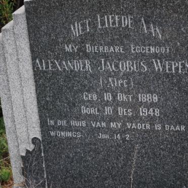 WEPENER Alexander Jacobus 1888-1948