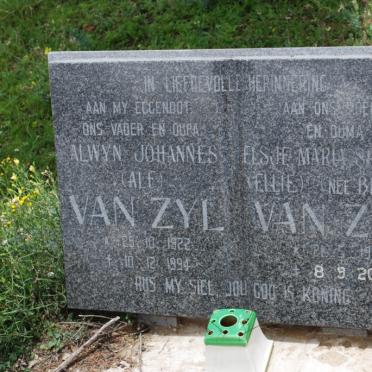 ZYL Alwyn Johannes, van 1922-1994 &amp; Elsje Maria Seppora BEKKER 1921-2003
