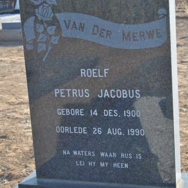 MERWE Roelf Petrus Jacobus, van der 1900-1990