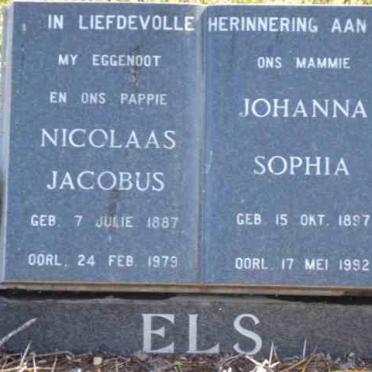 ELS Nicolaas Jacobus 1887-1979 &amp; Johanna Sophia 1897-1992