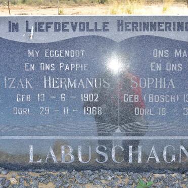 LABUSCHAGNE Izak Hermanus 1902-1968 &amp; Sophia Maria BOSCH 1915-1983