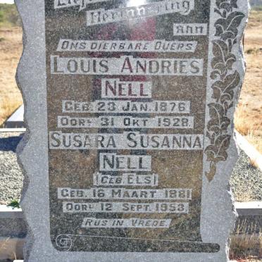 NELL Louis Andries 1876-1928 &amp; Susara Susanna ELS 1881-1953