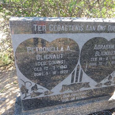 BLIGNAUT Abraham C. 1858-1956 & Petronella A. GOUWS 1861-1929