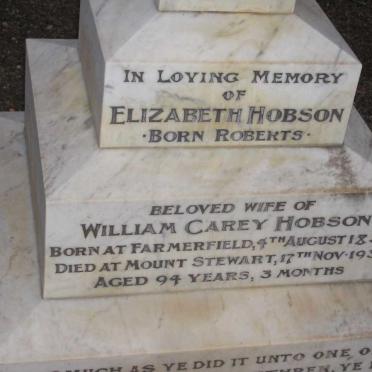 HOBSON Elizabeth nee ROBERTS 1838-1931