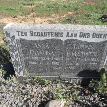 WEPENER Theunis Christoffel 1887-1960 & Anna Francina SWANEPOEL 1883-1962