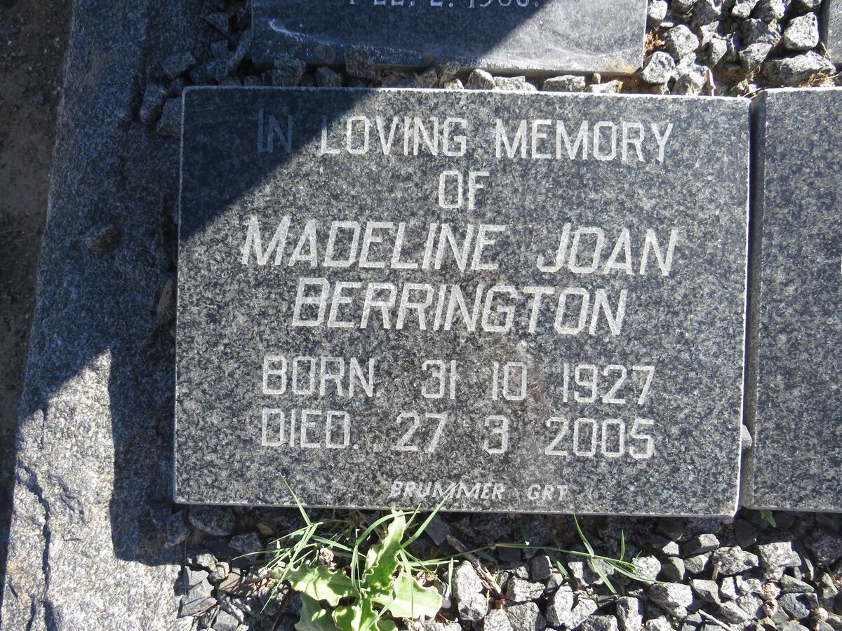 BERRINGTON Madeline Joan 1927-2005