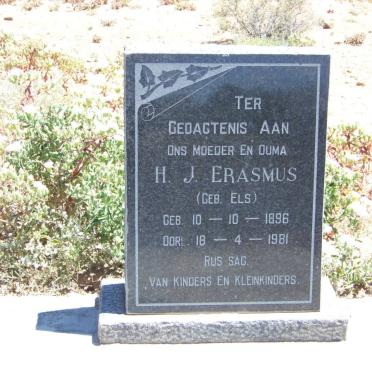 ERASMUS H.J. nee ELS 1896-1981