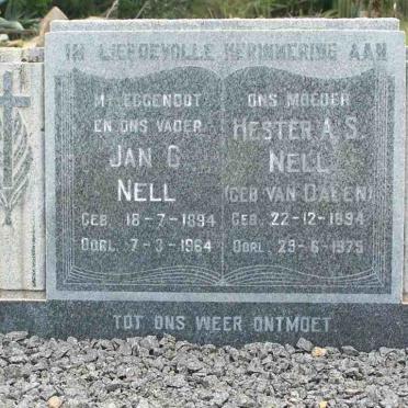 NELL Jan G. 1894-1964 &amp; Hester A.S. VAN DALEN 1894-1975