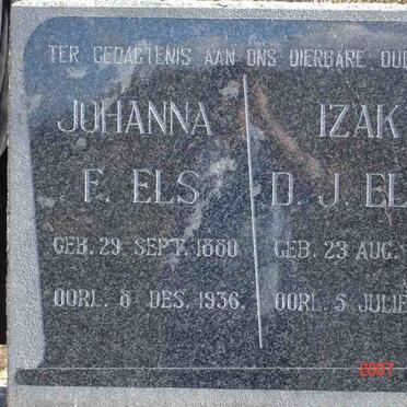 ELS Izak D.J. 1876-1953 &amp; Johanna F. 1880-1936