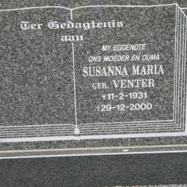 ? Susanna Maria nee VENTER 1931-2000