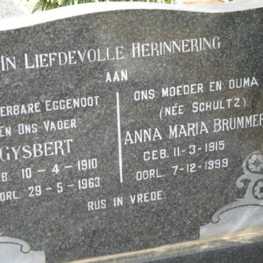 BRÜMMER Gysbert 1910-1963 &amp; Anna Maria SCHULTZ 1915-1999