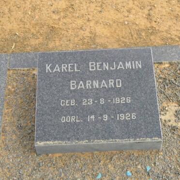 BARNARD Karel Benjamin 1926-1926