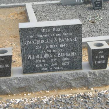 BARNARD Jacobus J.M.A. -1949 &amp; Wilhelmina J. 1885-1973