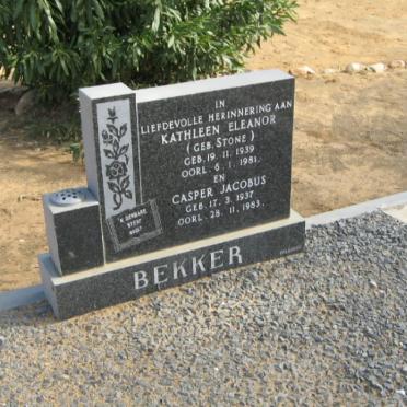 BEKKER Casper Jacobus 1937-1983 &amp; Kathleen Eleanor STONE 1939-1981
