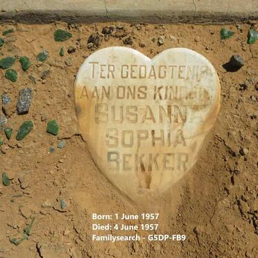 BEKKER Susanna Sophia 1957-1957