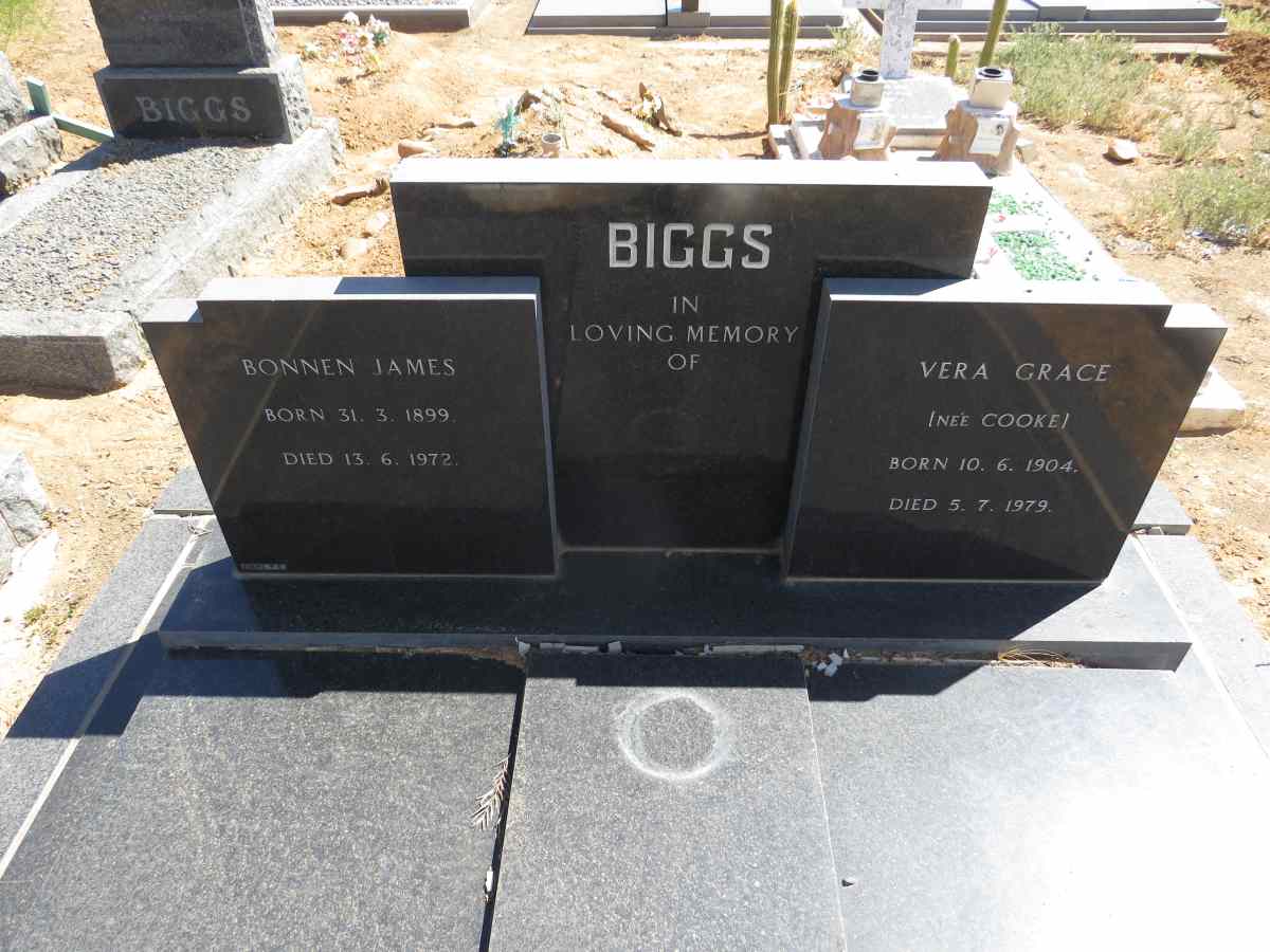 BIGGS Bonnen James 1899-1972 & Vera Grace COOKE 1904-1979