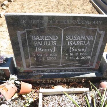 CONRADIE Barend Paulus 1921-2000 & Susanna Isabela 1933-2009