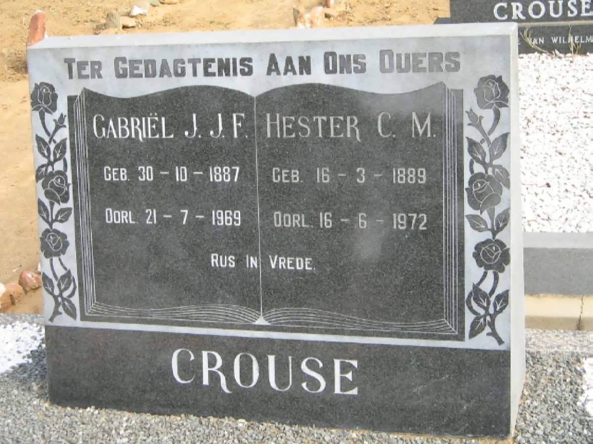 CROUSE Gabriël J.J.F. 1887-1969 &amp; Hester C.M. 1889-1972