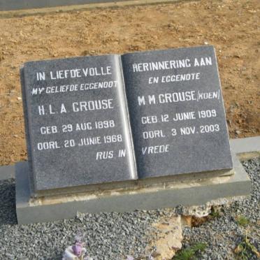 CROUSE H.L.A. 1898-1973 &amp; M.M. KOEN 1909-2003