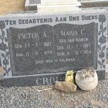 CROUSE Pieter A. 1887-1974 &amp; Maria C. VAN VUUREN 1887-1954