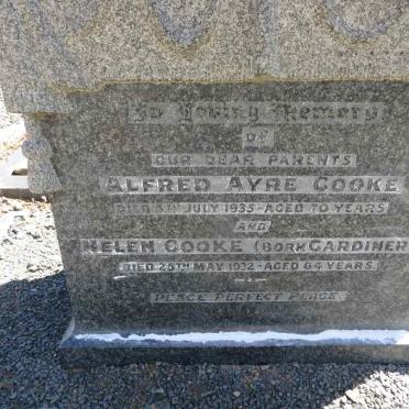 COOKE Alfred Ayre -1935 & Helen GARDINER -1932