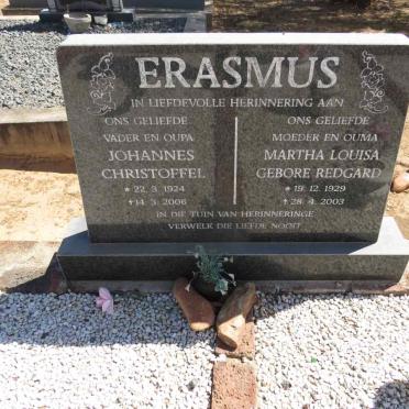 ERASMUS Johannes Christoffel 1924-2006 & Martha Louisa REDGARD 1929-2003