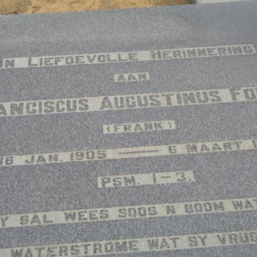 FOURIE Franciscus Augustinus 1905-1981