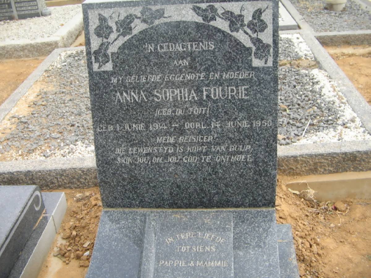 FOURIE Anna Sophia nee DU TOIT 1914-1950