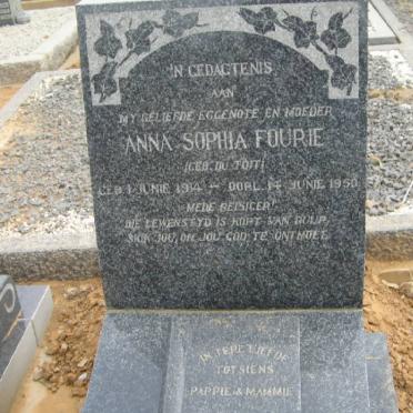 FOURIE Anna Sophia nee DU TOIT 1914-1950