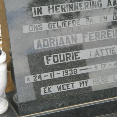 FOURIE Adriaan Ferreira 1938-2002