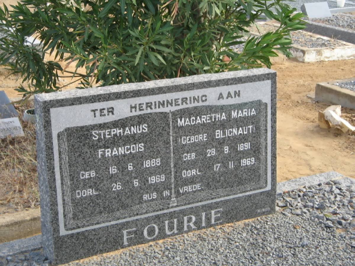 FOURIE Stephanus Francois 1888-1969 &amp; Magaretha Maria BLIGNAUT 1891-1969