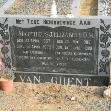 GHENT Mattheus J., van 1897-1972 &amp; Elizabeth D.M. 1903-1980