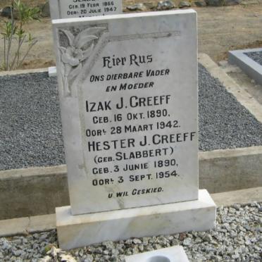 GREEFF Izak J. 1890-1942 &amp; Hester J. SLABBERT 1890-1954