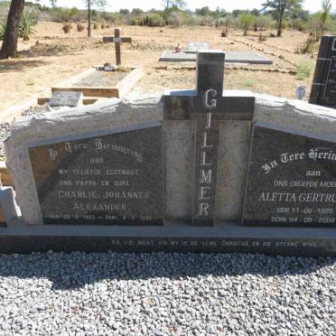GILLMER Charlie Johannes Alexander 1923-1988 &  Aletta Gertruida 1925-2003