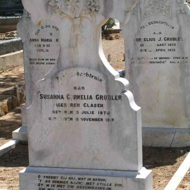 GROBLER Susanna Cornelia nee CLASEN 1873-1918