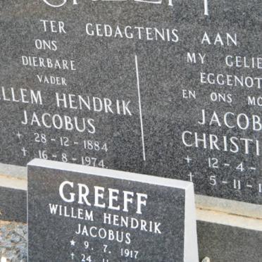 GREEFF Willem Hendrik Jacobus 1884-1974 &amp; Jacoba Christina 1887-1971