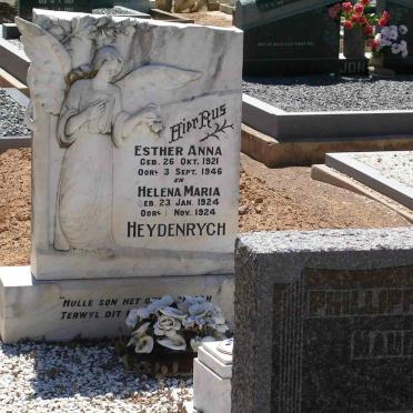 HEYDENRYCH  Esther Anna 1921-1946 :: HEYDENRYCH Helena Maria 1924-1924